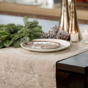 Sequin Snowflake Linen Table Runner, €44.95