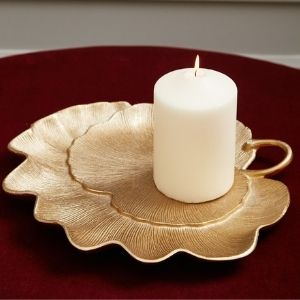 Gold Coral Leaf Platter. 