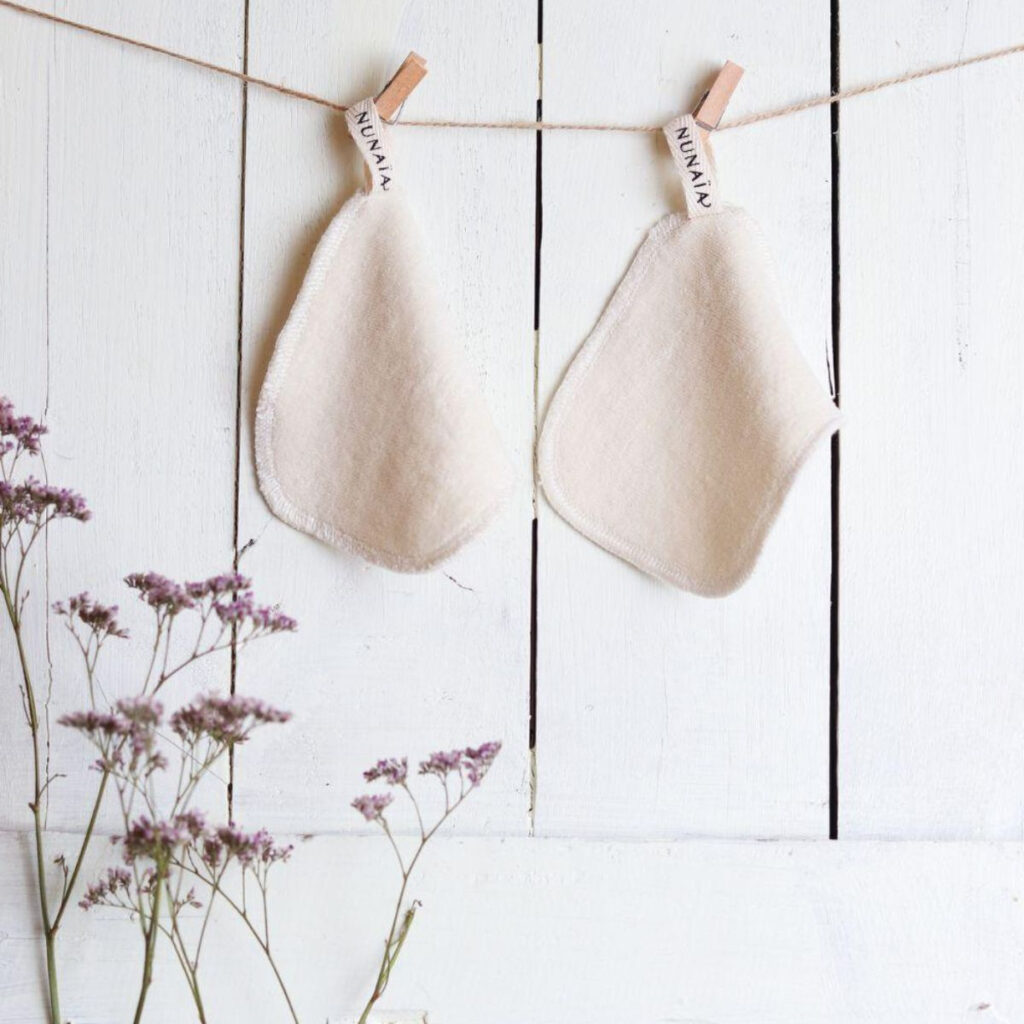 pure cotton reusable facial cleansing ovals 4 pack.
