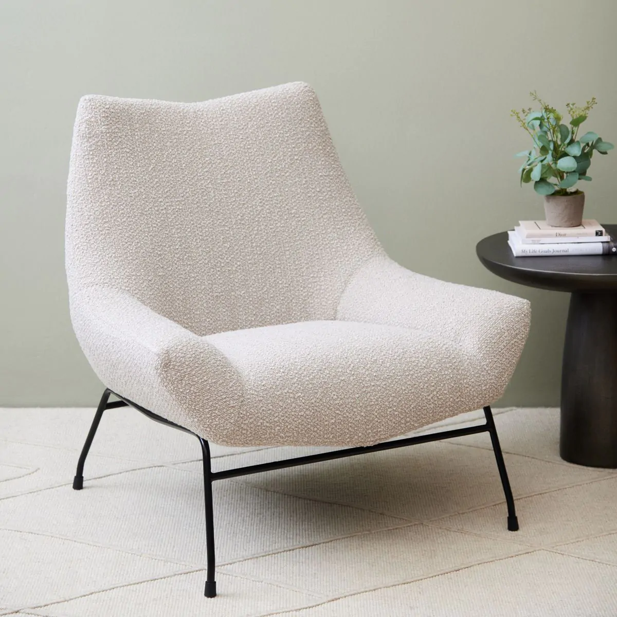 Carina Oatmeal Boucle Accent Chair Meadows Byrne