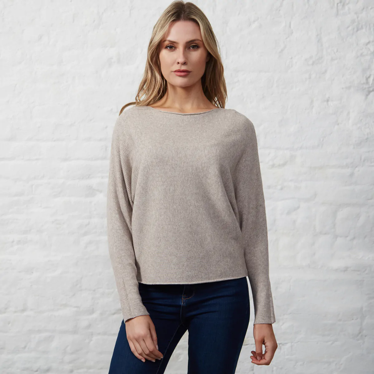 Batwing Jumper Beige