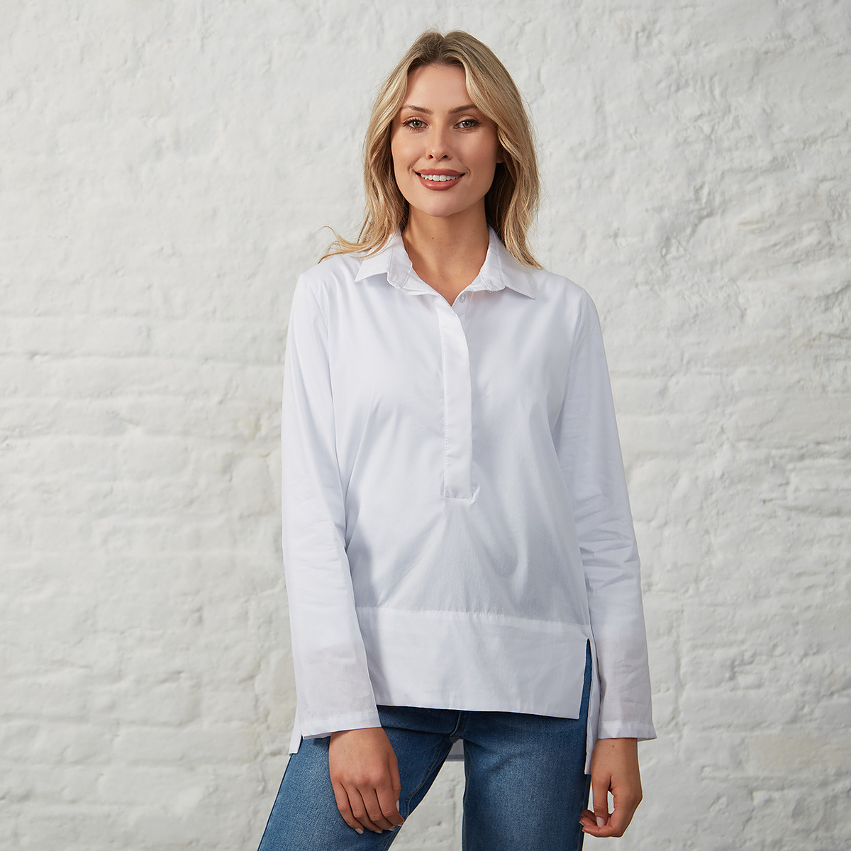 美品　MARNO ホワイト emma shirt Boyfriend Shirt in White Poplin | Shop Ann Mashburn