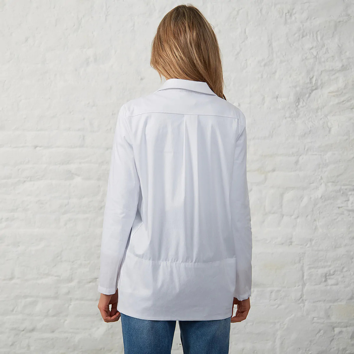 Half Button Shirt - White | Meadows & Byrne