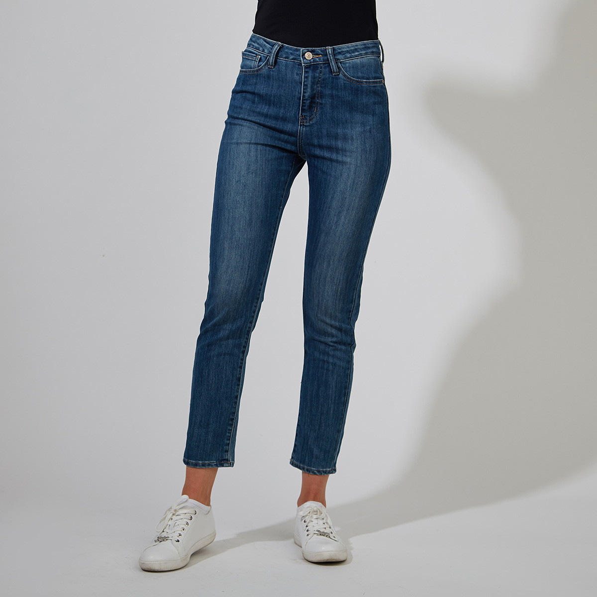Cigarette Leg Jeans Denim Blue