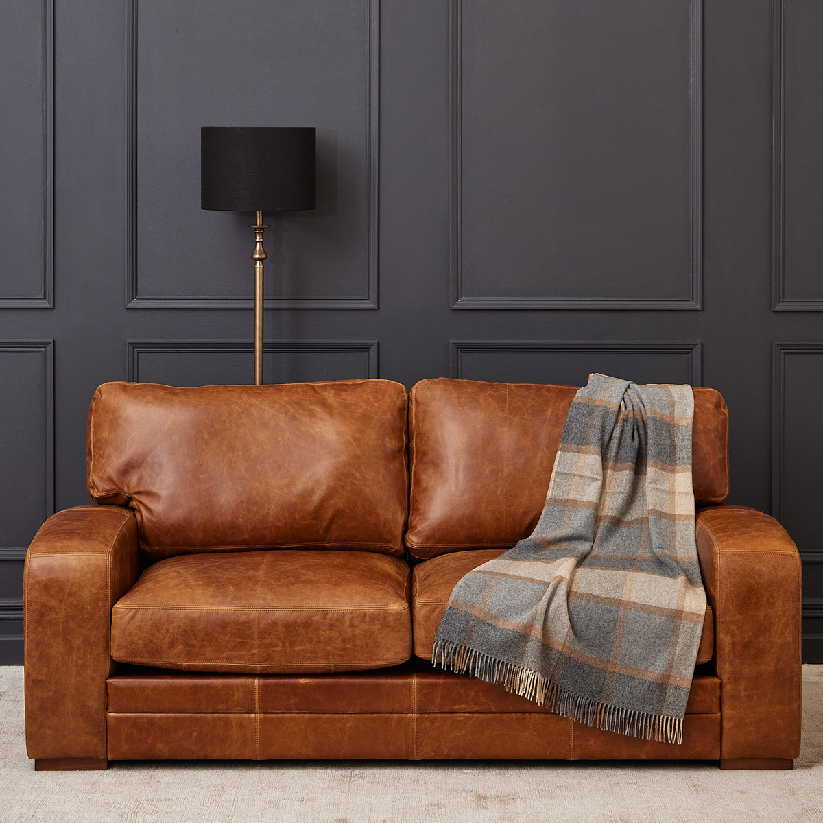 Distressed Tan Leather Sofa Bed Baci Living Room