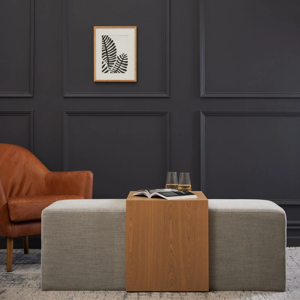 Noelle Grey Marl Coffee Table Ottoman Meadows Byrne