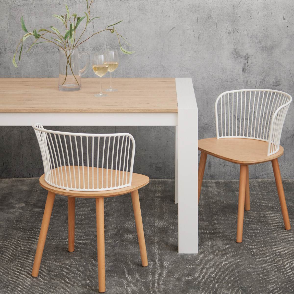 Dining Table White Metal Dining Chairs With Wood Seat Kara Metal