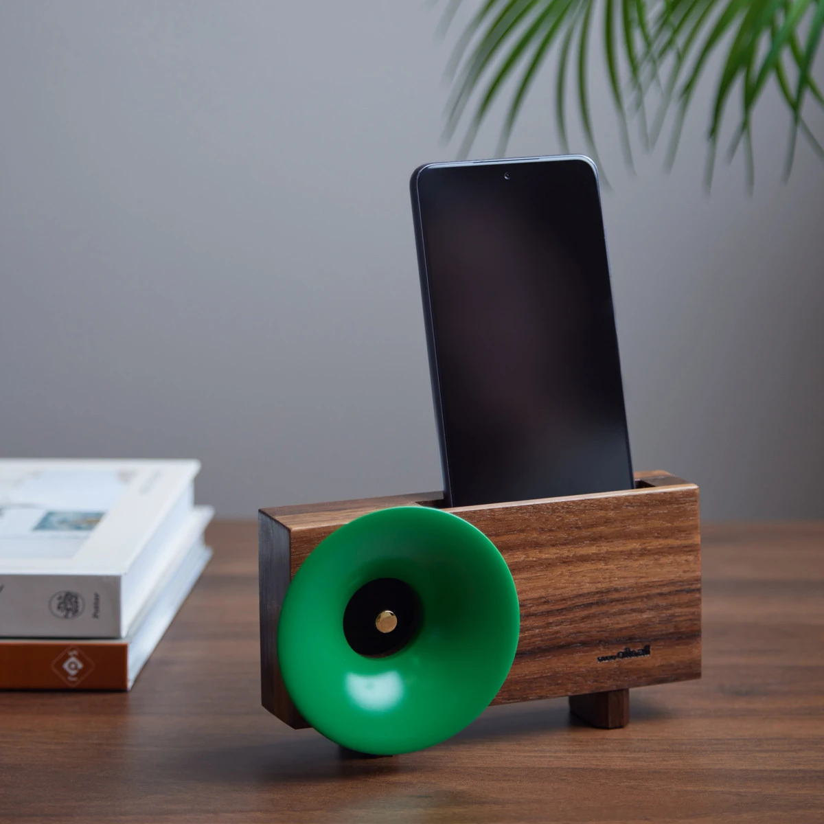 Green Wooden Smartphone Amplifier Meadows Byrne