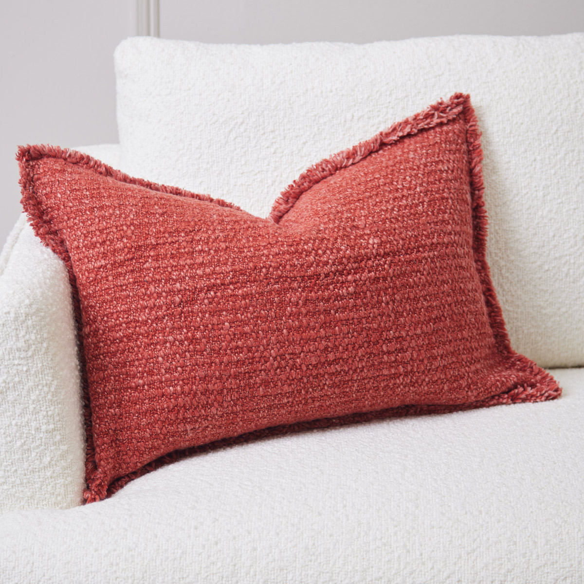 Paprika Cushion with Frayed Edge Meadows & Bryne