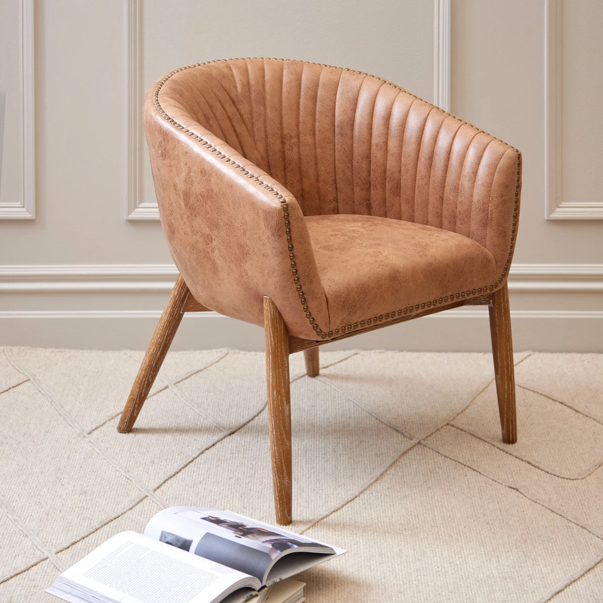 Deco Leather Accent Chair Meadows Byrne