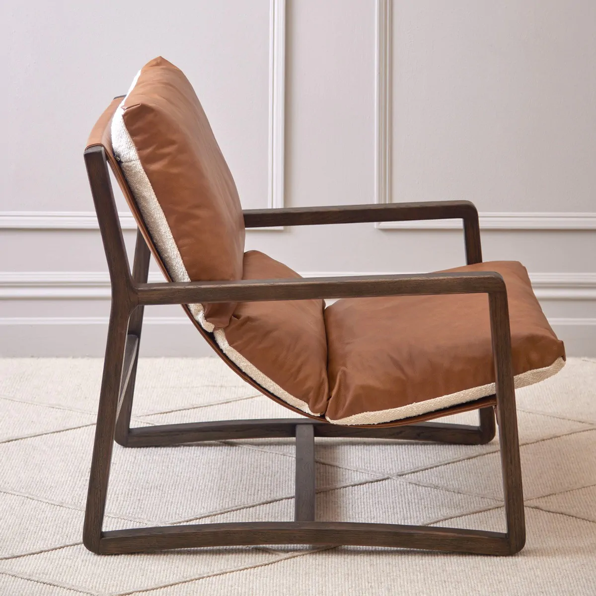 Sling Leather Boucle Chair| Meadows Byrne - Main Image
