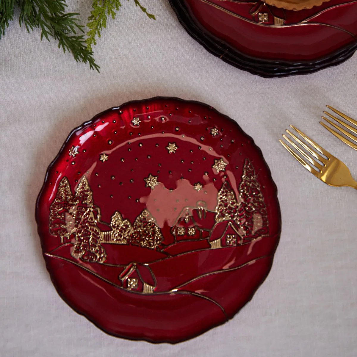 Christmas Scenic Side Plate | Meadows & Byrne