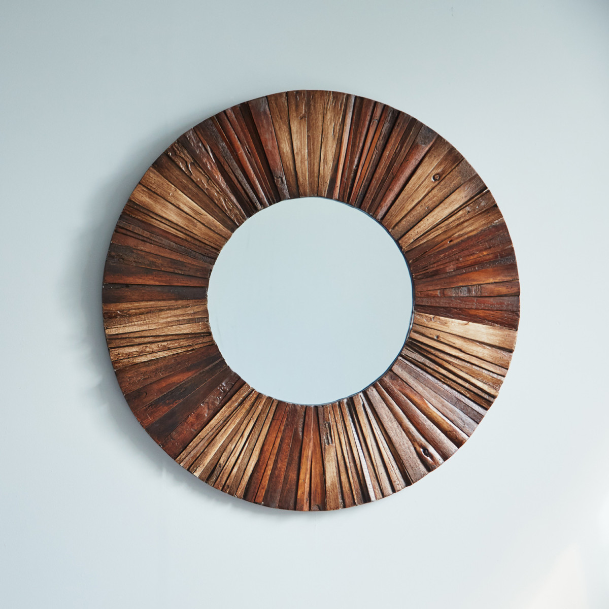 Reclaimed Timber Round Mirror