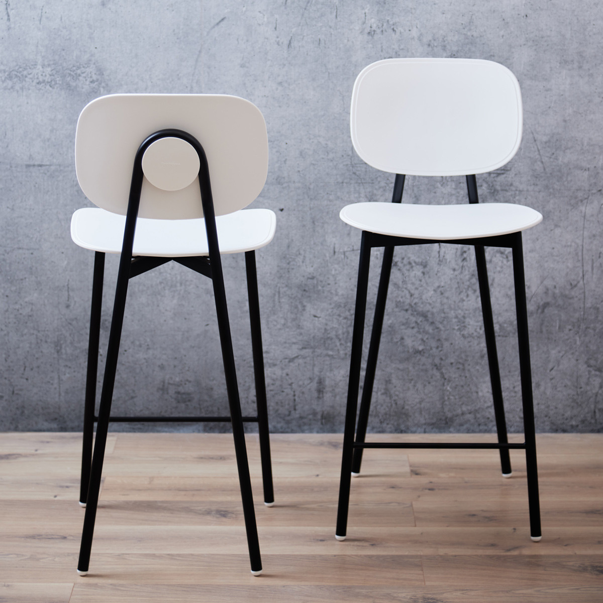 Tata White/Black Legs Counter Stool Set of Meadows Byrne