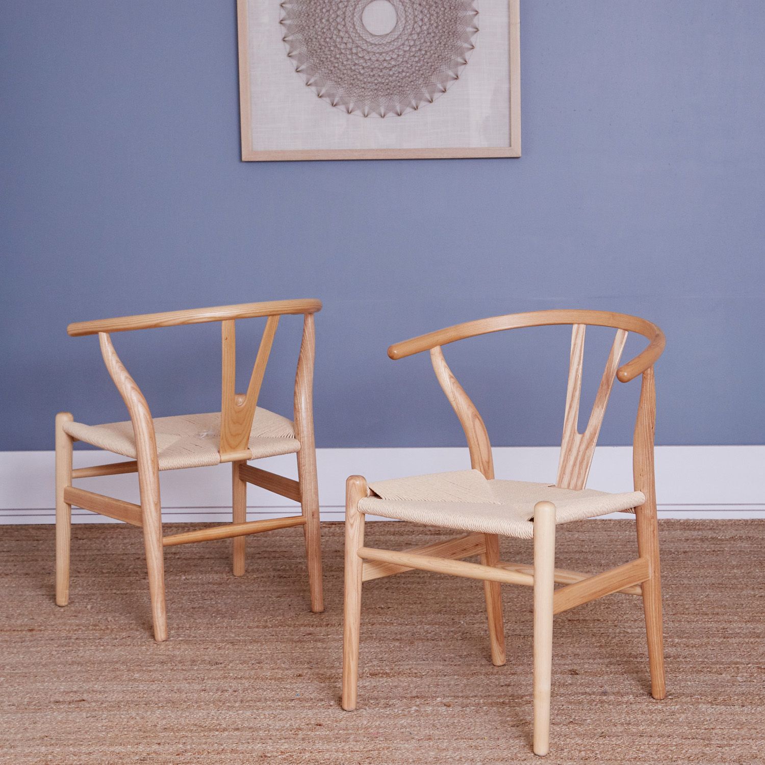 Wishbone Ash & Rattan Dining Chair - Set of 2 | Meadows & Byrne
