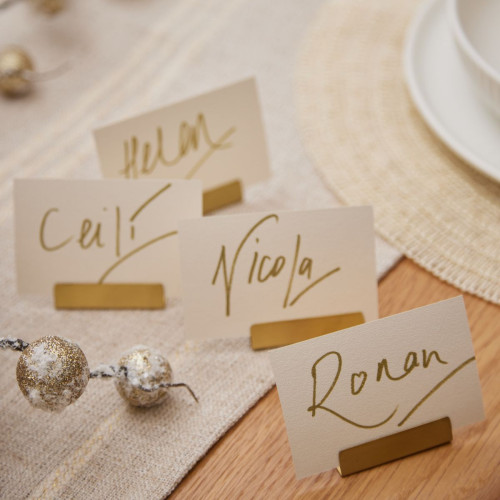 polished brass place card holder set of 4 