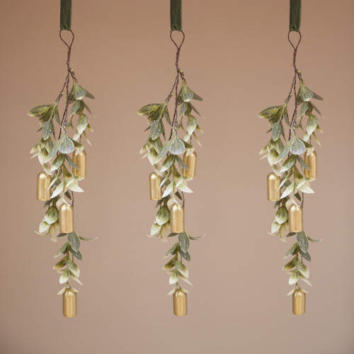 Glitter Leaves & Bells Droplet - Set of 3