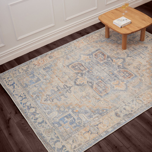 Solca Printed Rugs - Light Blue 