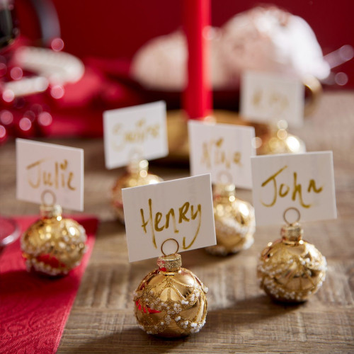Gold Embellished Place Card Holders