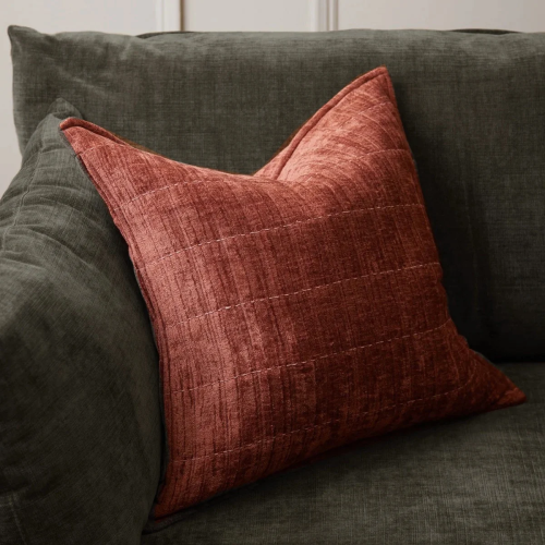 Jacquard Chenille Cushion - Light Terracotta