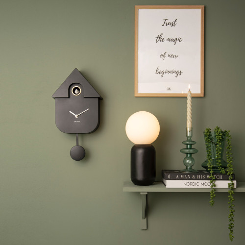 Modern Wall Cuckoo Clock - Black 
