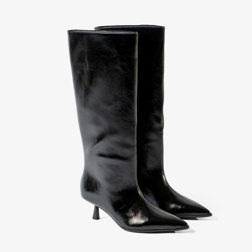 Knee High Kitten Heel Boot