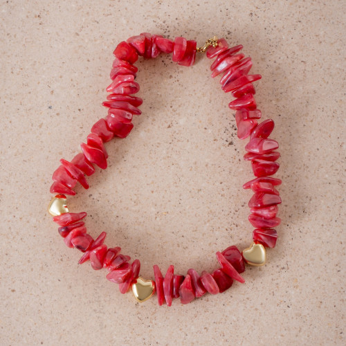 Red Textured Necklace