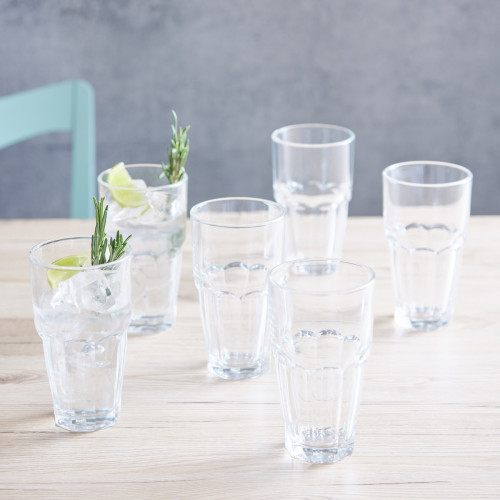 rock bar slim 385ml glass in a set of 6