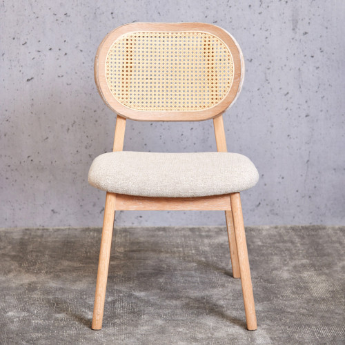 Farly Oak & Rattan Dining Chair