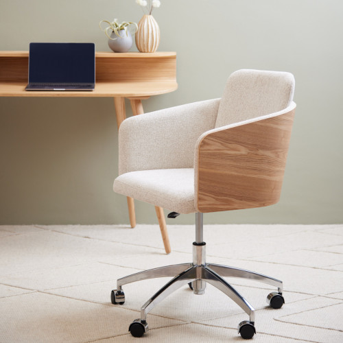 bartow office chair, made from 100& polyester upholstery, ash backing and metal legs 
