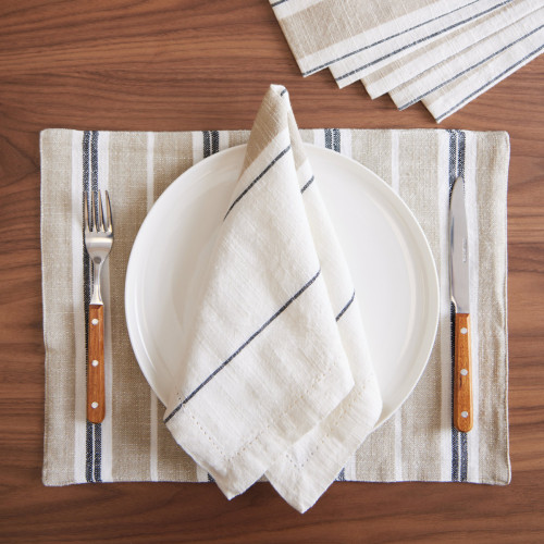 Darca Stripe Beige Napkin - Set Of 6