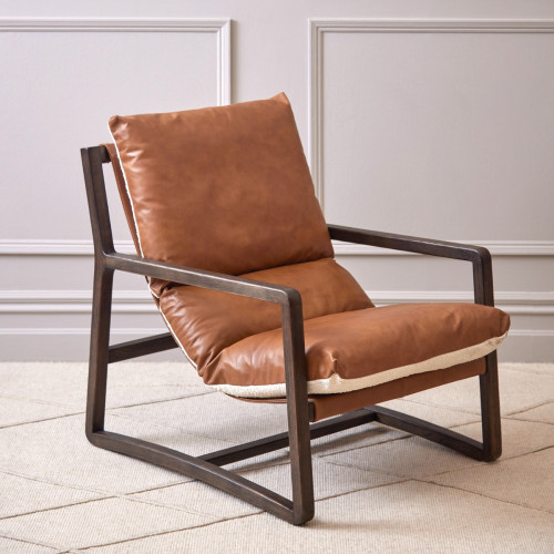 Sling Leather & Boucle Chair
