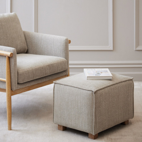 Pluto Footstool in Silver Sage