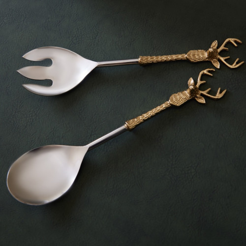 Stag Serving Spoon & Fork 