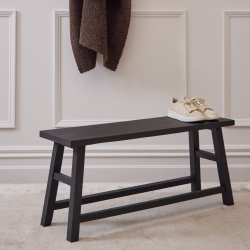 Liam Reclaimed Oak Bench - Black