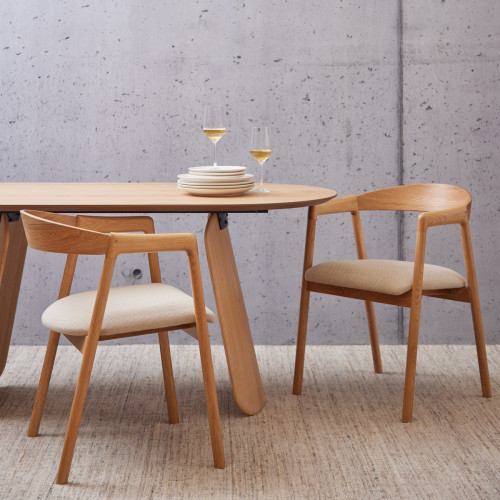 Neece Oak Dining Chair - Oatmeal - Set Of 2