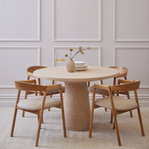 Comet Travertine Dining Table