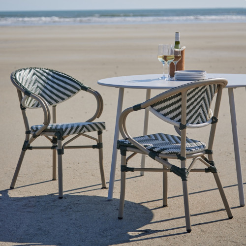 Dark Green & White Bistro Chair - Set Of 2
