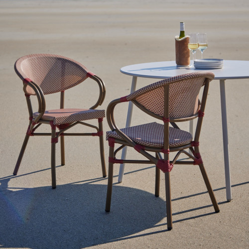 Red & Natural Bistro Chair - Set Of 2