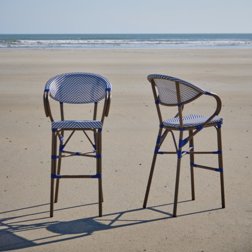 Blue And White Bistro Bar Stool - Set Of 2