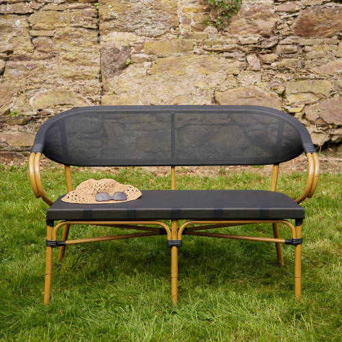 Black & Natural Bistro Bench