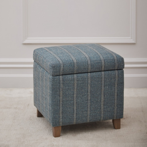 Cooper Storage Ottoman - Blue Stripe
