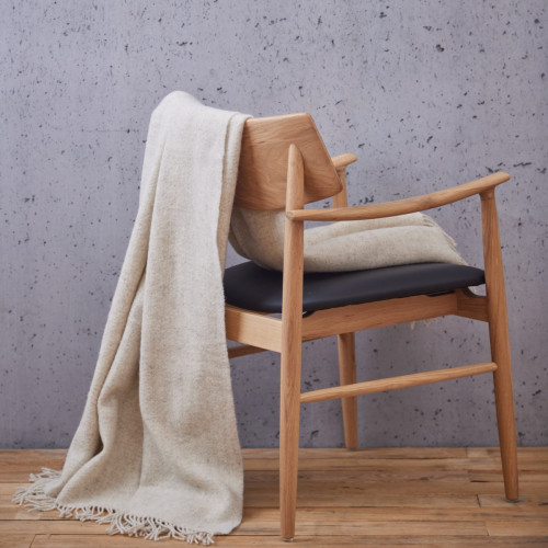 Natural Wool Eco Throw - Ecru Herringbone