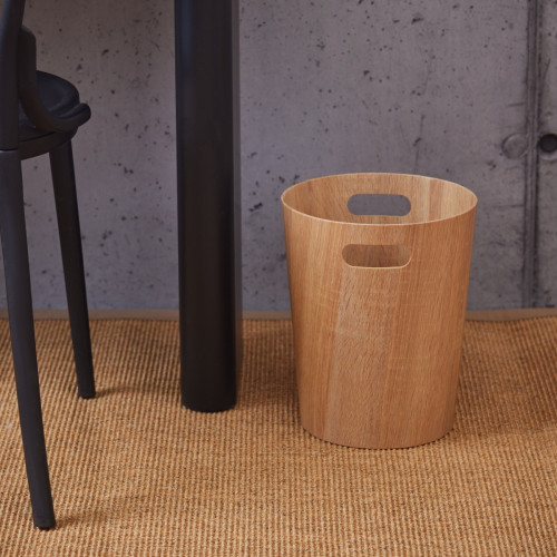 Office Waste Paper Bin - Oak