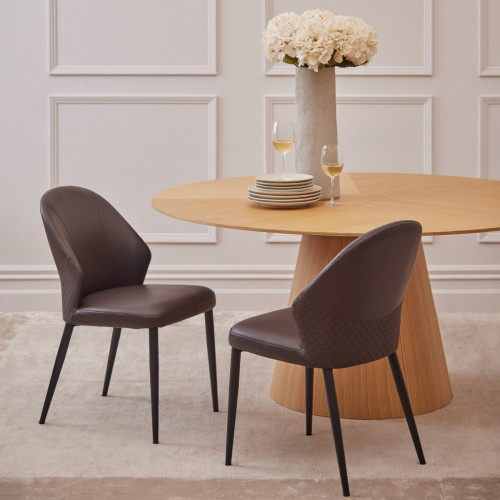 Merlin Faux Leather Dining Chair Set of 2 – Chocolate