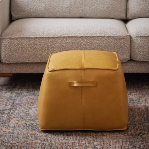Cubio Leather Ottoman - Ranch Butternut