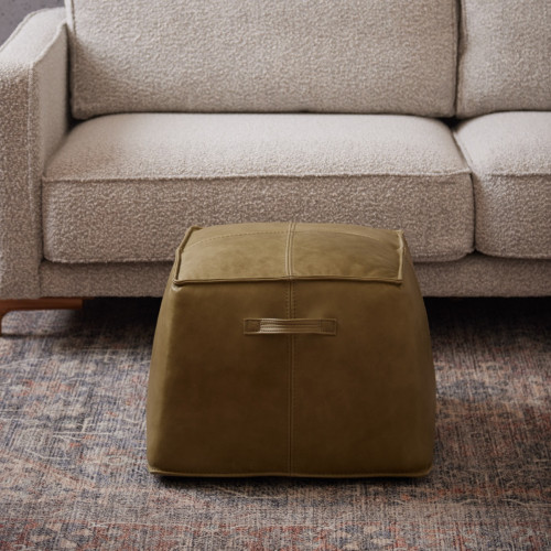 Cubio Leather Ottoman - Ranch Sage