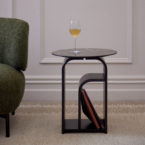 Portia Ceramic Top Side Table