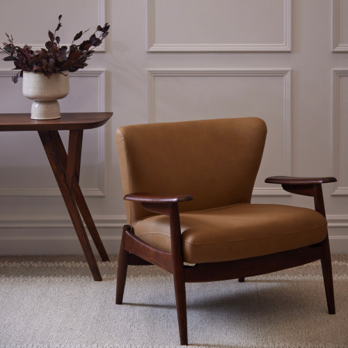 Digby Leather & Ashwood Chair