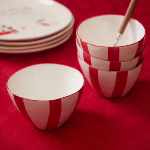 Red Lines Bowl - Set Of 4